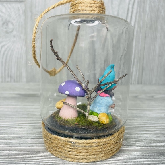 Adopt a fairy gnome Handmade terrariums fairy’s hanging decoration art whimsical - Picture 2 of 3